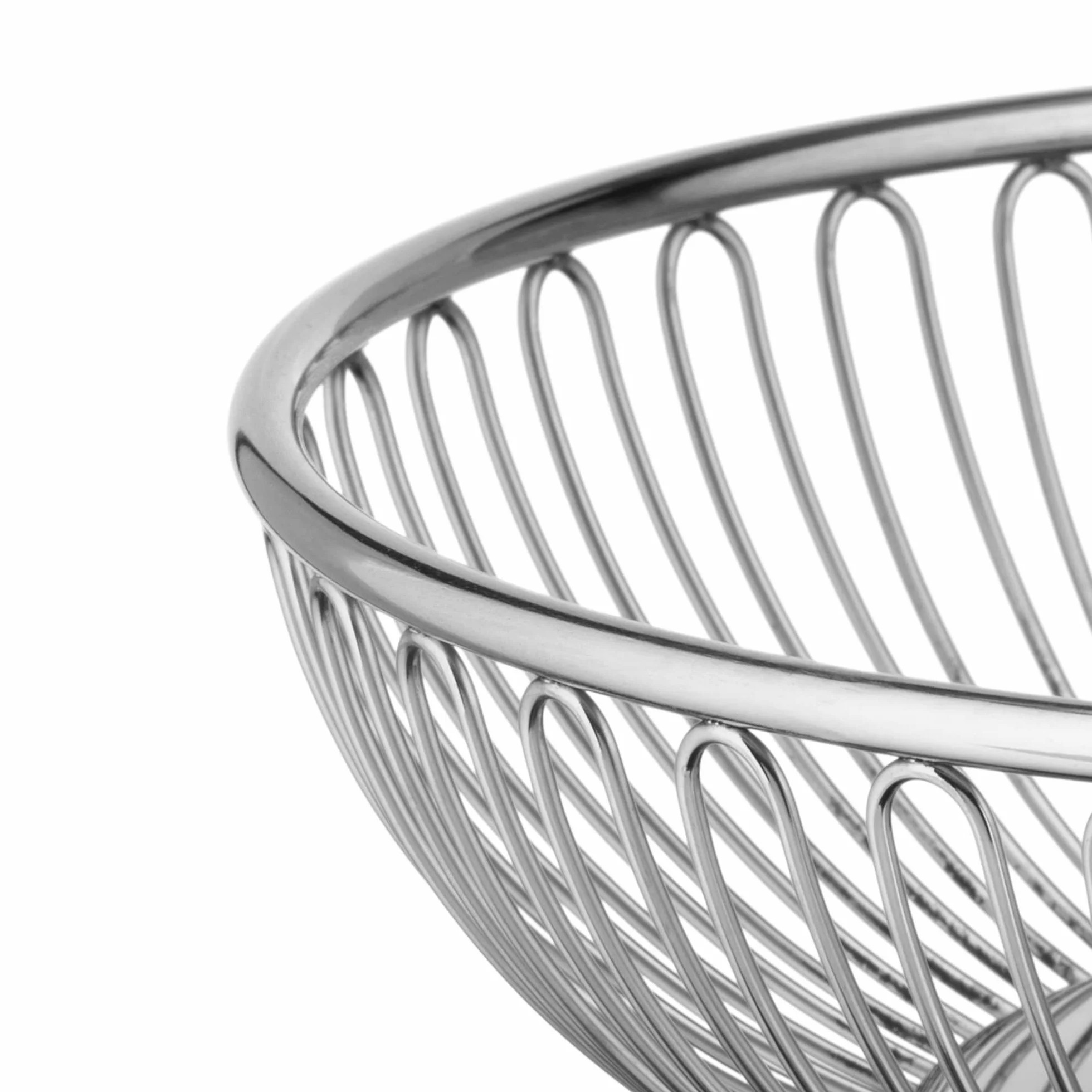 Alessi 826/20 Okrągły kosz druciany ze stali nierdzewnej 18/10, polerowany na wysoki połysk